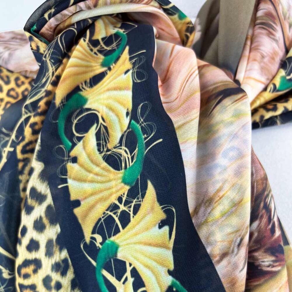 Egyptian Dream Catcher Tribal Wedding Shawl, Chiffon Oversized Square Scarf - Picture 12 of 13